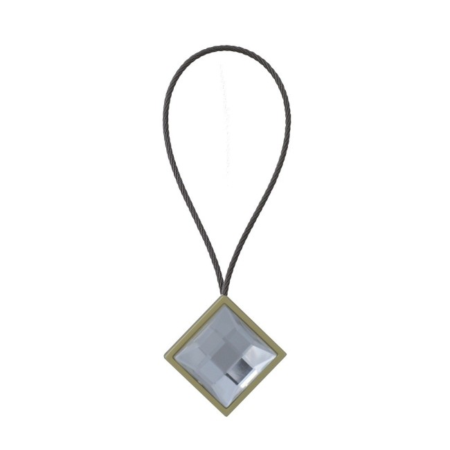 Klips magnetyczny krótki KWADRO CRYSTAL mosiądz/mat 