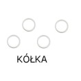Kółka, żabki i haczyki fi 35 mm w kolorze biało-złotym – Gral Residence