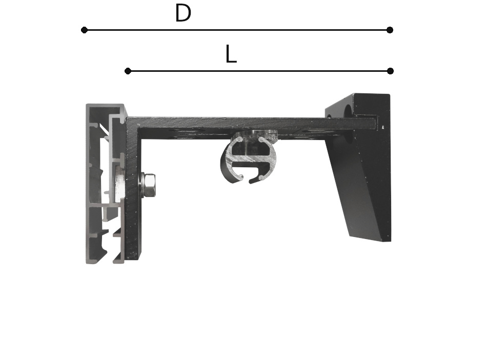 Wymiary wspornika uniwersalnego ściennego Modern 60 biały