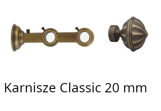 Karnisze Classic 20 mm w kolorze antico - elementy karnisza